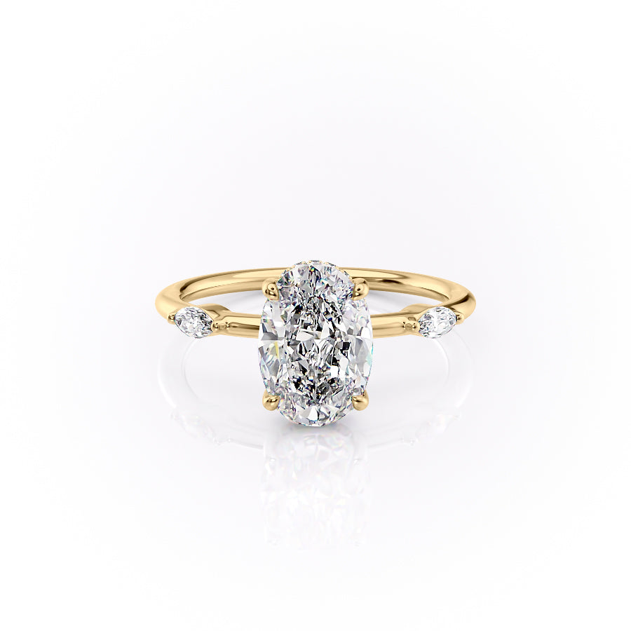 The Nicole Set With A 3.5 Carat Oval Moissanite