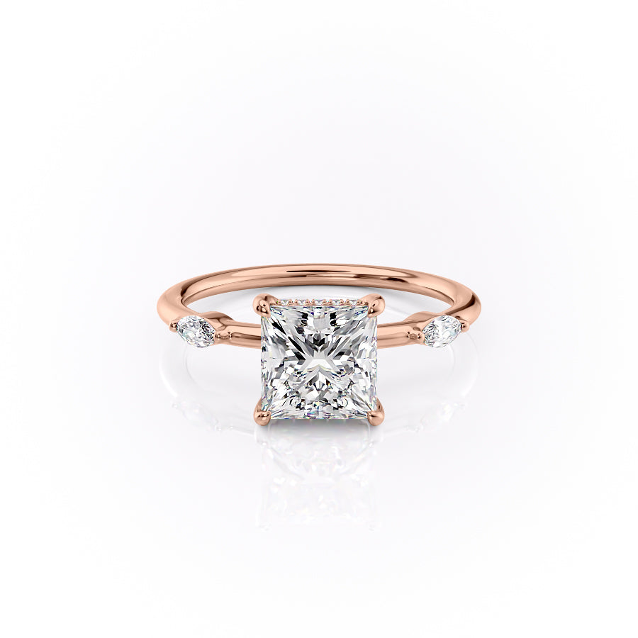 The Nicole Set With A 1.5 Carat Princess Lab Diamond