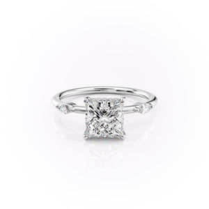 The Nicole Set With A 1 Carat Princess Lab Diamond