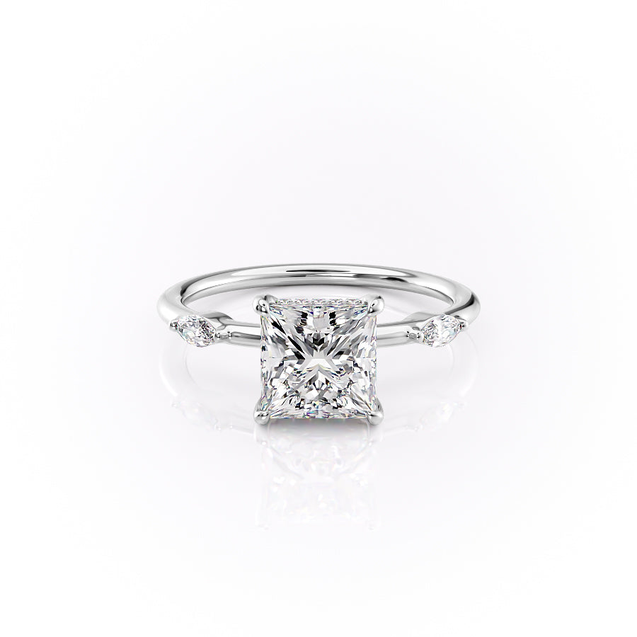The Nicole Set With A 3 Carat Princess Lab Diamond