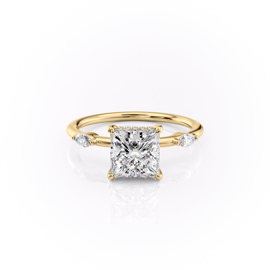 The Nicole Set With A 4 Carat Princess Moissanite