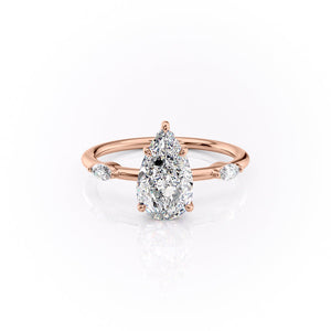 The Nicole Set With A 3.5 Carat Pear Moissanite