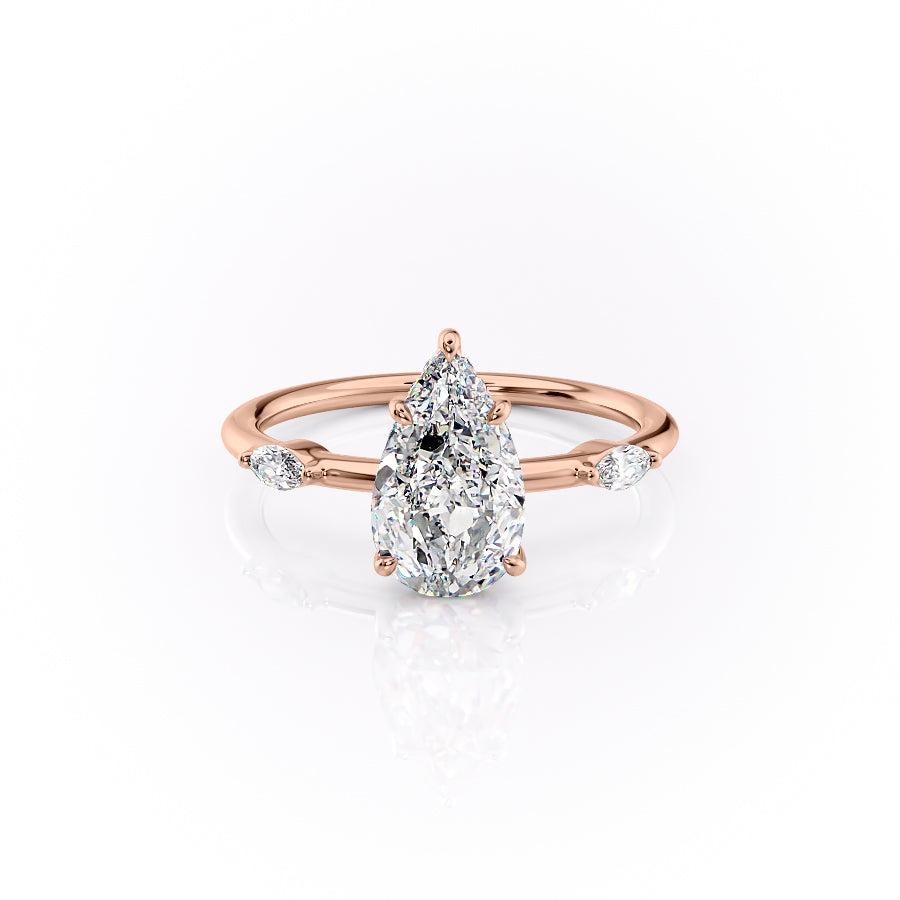 The Nicole Set With A 5 Carat Pear Moissanite