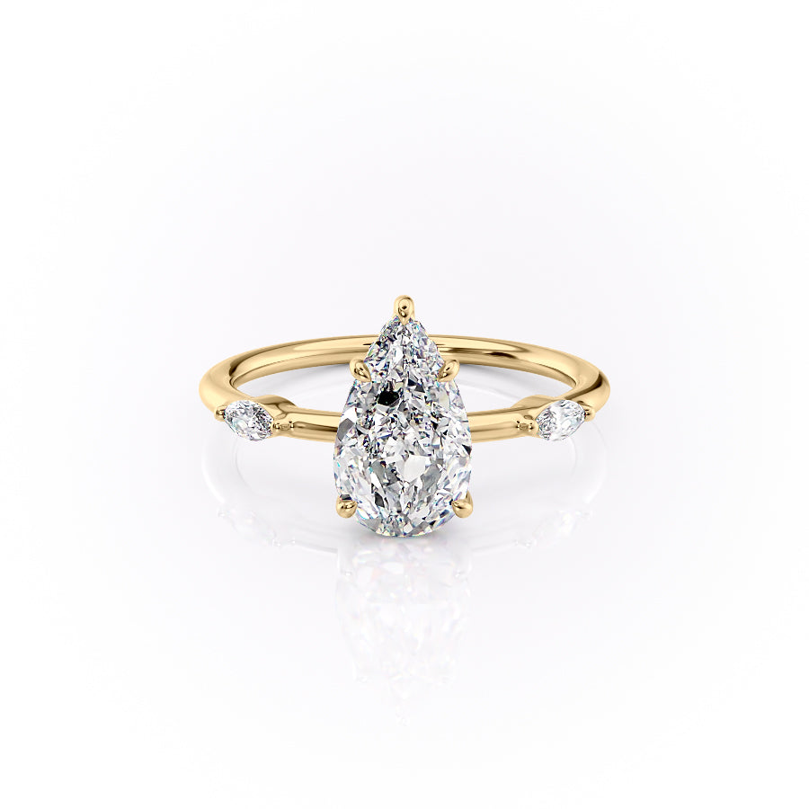 The Nicole Set With A 1 Carat Pear Moissanite