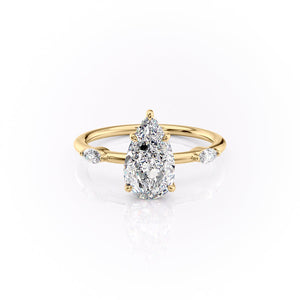 The Nicole Set With A 3 Carat Pear Lab Diamond