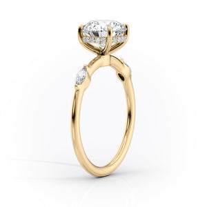 The Nicole Set With A 2 Carat Cushion Lab Diamond