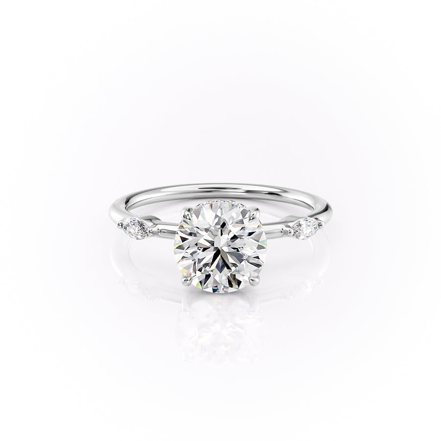 The Nicole Set With A 2.5 Carat Round Lab Diamond