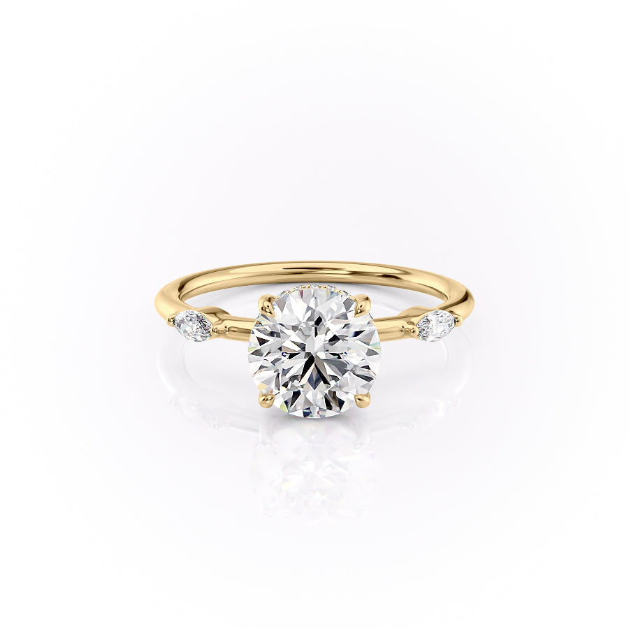 The Nicole Set With A 2.5 Carat Round Moissanite