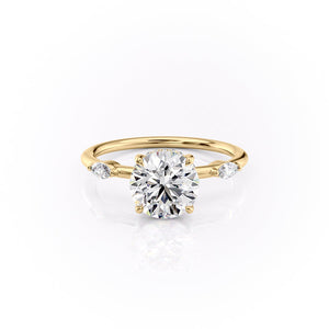 The Nicole Set With A 1.5 Carat Round Moissanite