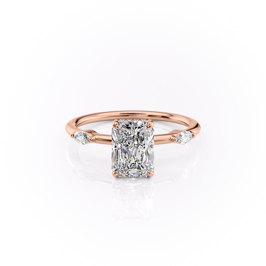 The Nicole Set With A 4.5 Carat Radiant Moissanite
