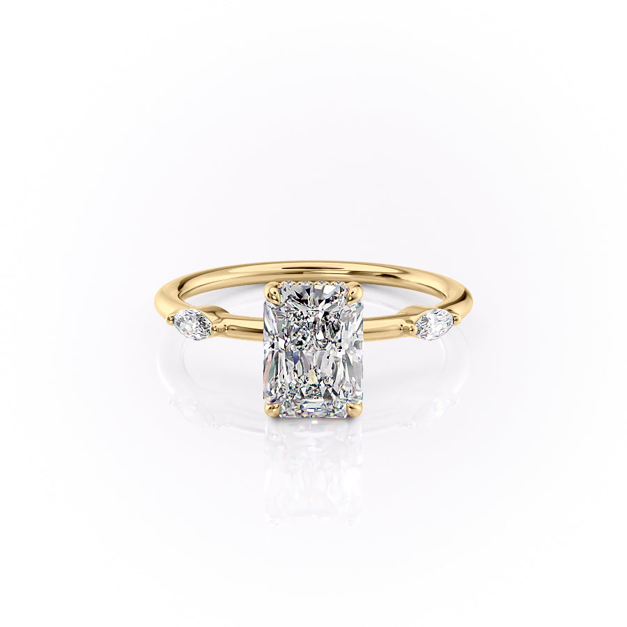 The Nicole Set With A 4 Carat Radiant Moissanite
