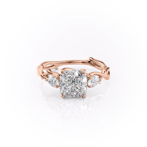 The Three Stone Twig Set With A 1.5 Carat Cushion Lab Diamond