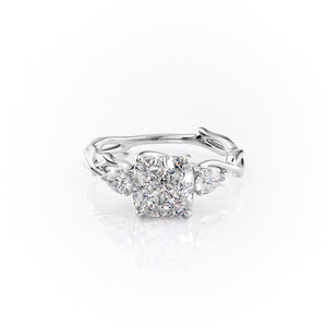 The Three Stone Twig Set With A 4 Carat Cushion Moissanite