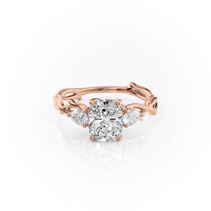 The Three Stone Twig Set With A 1.5 Carat Elongated Cushion Lab Diamond