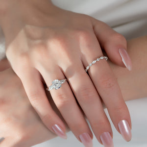 The Three Stone Twig Set With A 3 Carat Elongated Cushion Lab Diamond