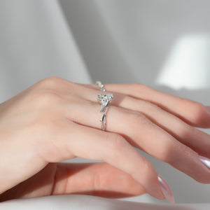 The Three Stone Twig Set With A 3 Carat Elongated Cushion Lab Diamond