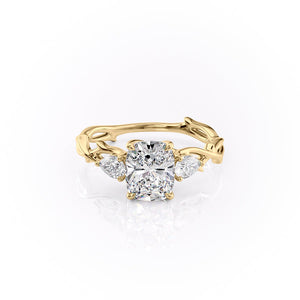 The Three Stone Twig Set With A 1 Carat Elongated Cushion Lab Diamond