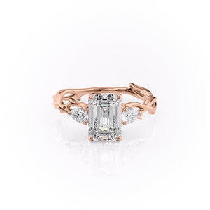The Three Stone Twig Set With A 2.5 Carat Emerald Lab Diamond