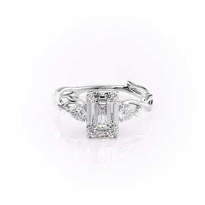 The Three Stone Twig Set With A 4 Carat Emerald Moissanite