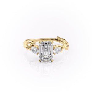 The Three Stone Twig Set With A 4 Carat Emerald Moissanite