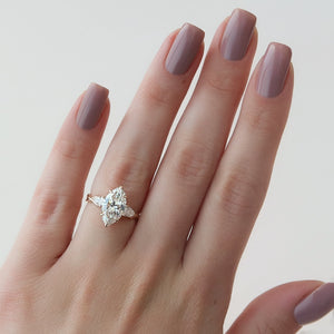 The Three Stone Twig Set With A 1 Carat Marquise Lab Diamond
