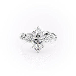The Three Stone Twig Set With A 2.5 Carat Marquise Lab Diamond