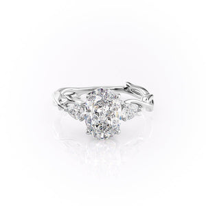 The Three Stone Twig Set With A 5 Carat Oval Moissanite