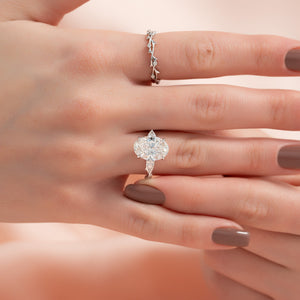 The Three Stone Twig Set With A 2.5 Carat Oval Lab Diamond