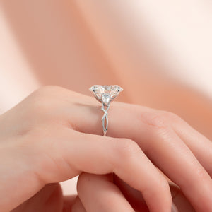The Three Stone Twig Set With A 2.5 Carat Oval Lab Diamond