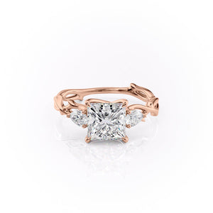 The Three Stone Twig Set With A 4 Carat Princess Moissanite