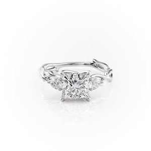 The Three Stone Twig Set With A 3 Carat Princess Lab Diamond