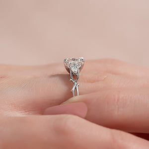 The Three Stone Twig Set With A 2 Carat Princess Lab Diamond