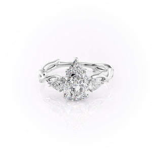 The Three Stone Twig Set With A 1 Carat Pear Lab Diamond