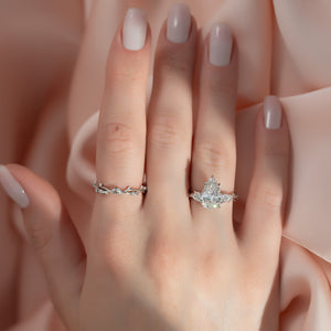 The Three Stone Twig Set With A 1 Carat Pear Lab Diamond