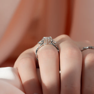 The Three Stone Twig Set With A 1 Carat Pear Lab Diamond