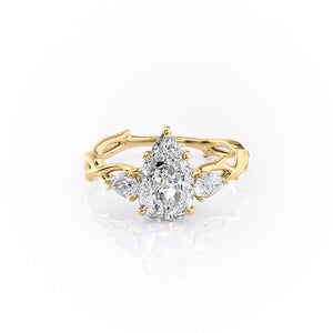 The Three Stone Twig Set With A 2 Carat Pear Lab Diamond