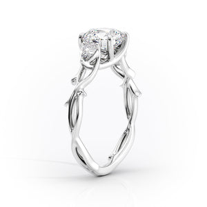 The Three Stone Twig Set With A 4 Carat Emerald Moissanite