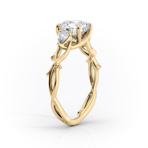 The Three Stone Twig Set With A 2 Carat Pear Lab Diamond