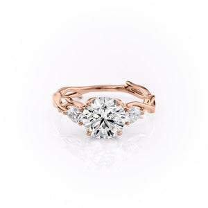 The Three Stone Twig Set With A 5 Carat Round Moissanite