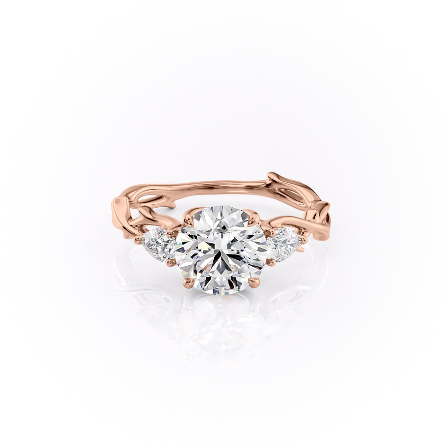 The Three Stone Twig Set With A 1 Carat Round Moissanite