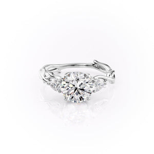 The Three Stone Twig Set With A 4 Carat Round Moissanite