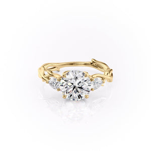 The Three Stone Twig Set With A 1 Carat Round Moissanite