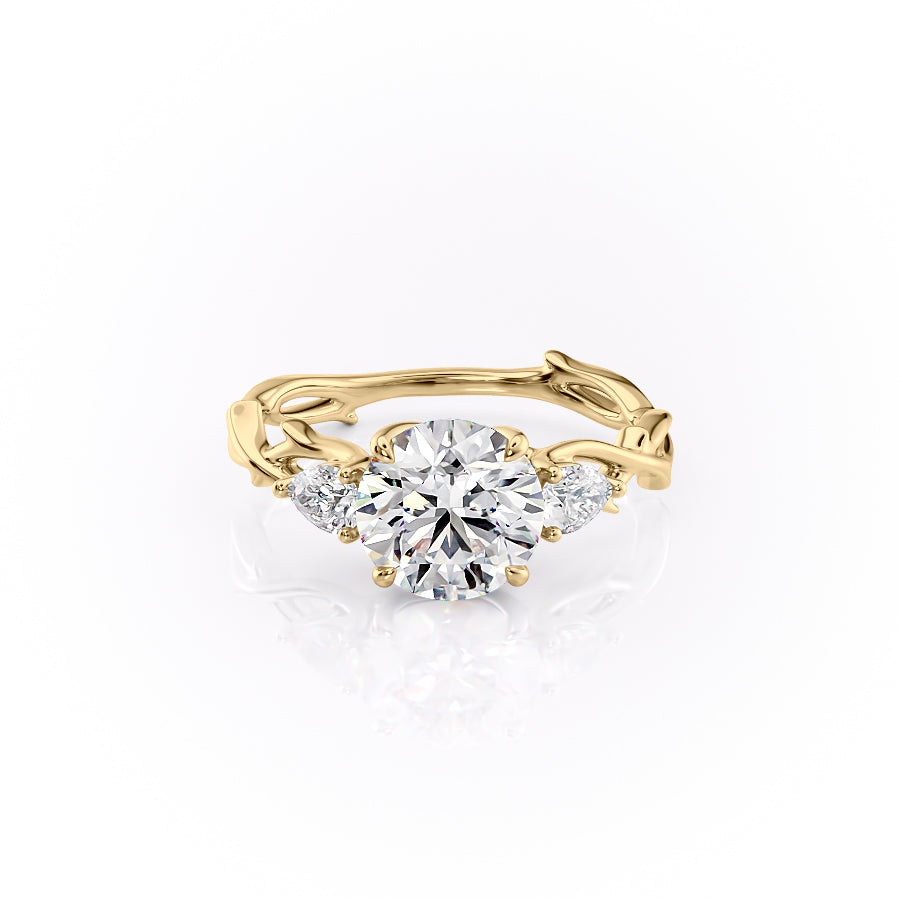 The Three Stone Twig Set With A 1 Carat Round Lab Diamond