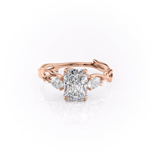 The Three Stone Twig Set With A 5 Carat Radiant Moissanite