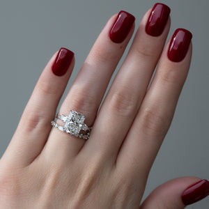 The Three Stone Twig Set With A 3 Carat Radiant Lab Diamond