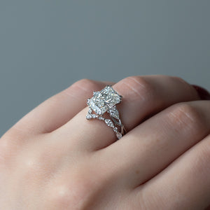The Three Stone Twig Set With A 3 Carat Radiant Lab Diamond