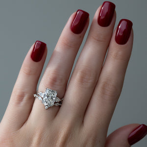 The Three Stone Twig Set With A 3 Carat Radiant Lab Diamond