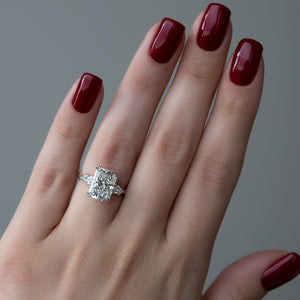 The Three Stone Twig Set With A Radiant Lab Diamond