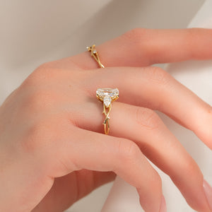 The Three Stone Twig Set With A 1 Carat Radiant Lab Diamond