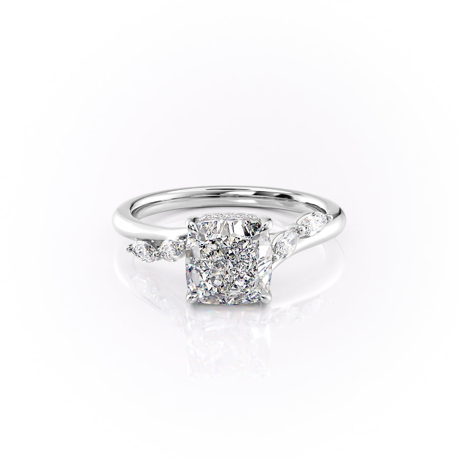 The Nova Set With A 2.5 Carat Cushion Lab Diamond
